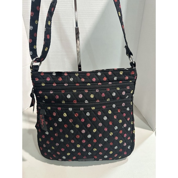 Vera Bradley Lighten Up Slim Crossbody Bag In Havana Dots Canvas Medium Hipster - Picture 1 of 10